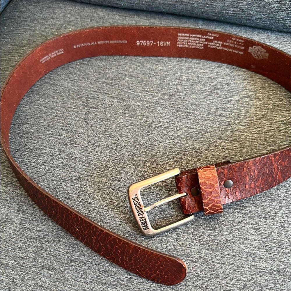 Harley-Davidson Brown Leather Belt Classic Design